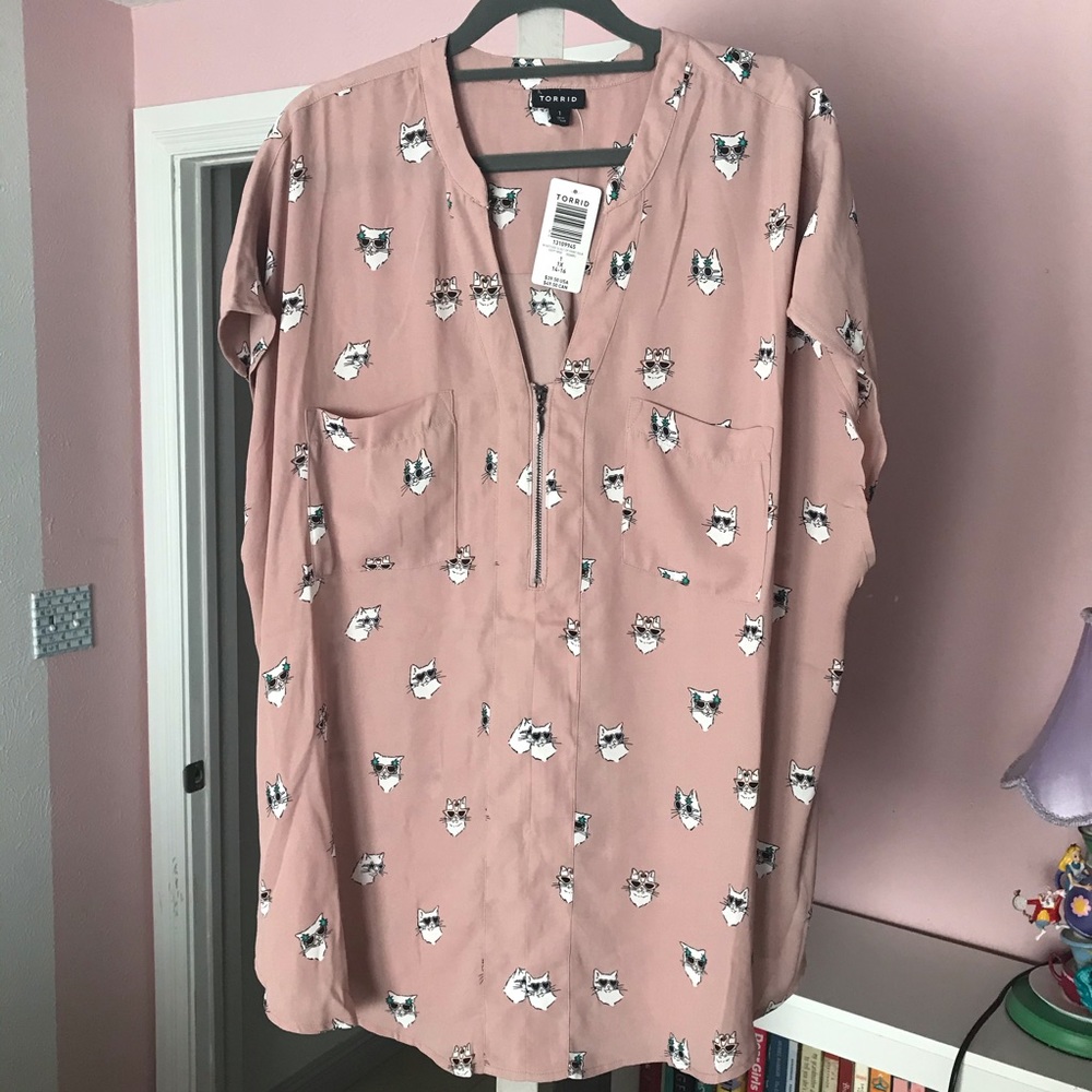 Torrid Dolman Sleeve Cat Blouse
